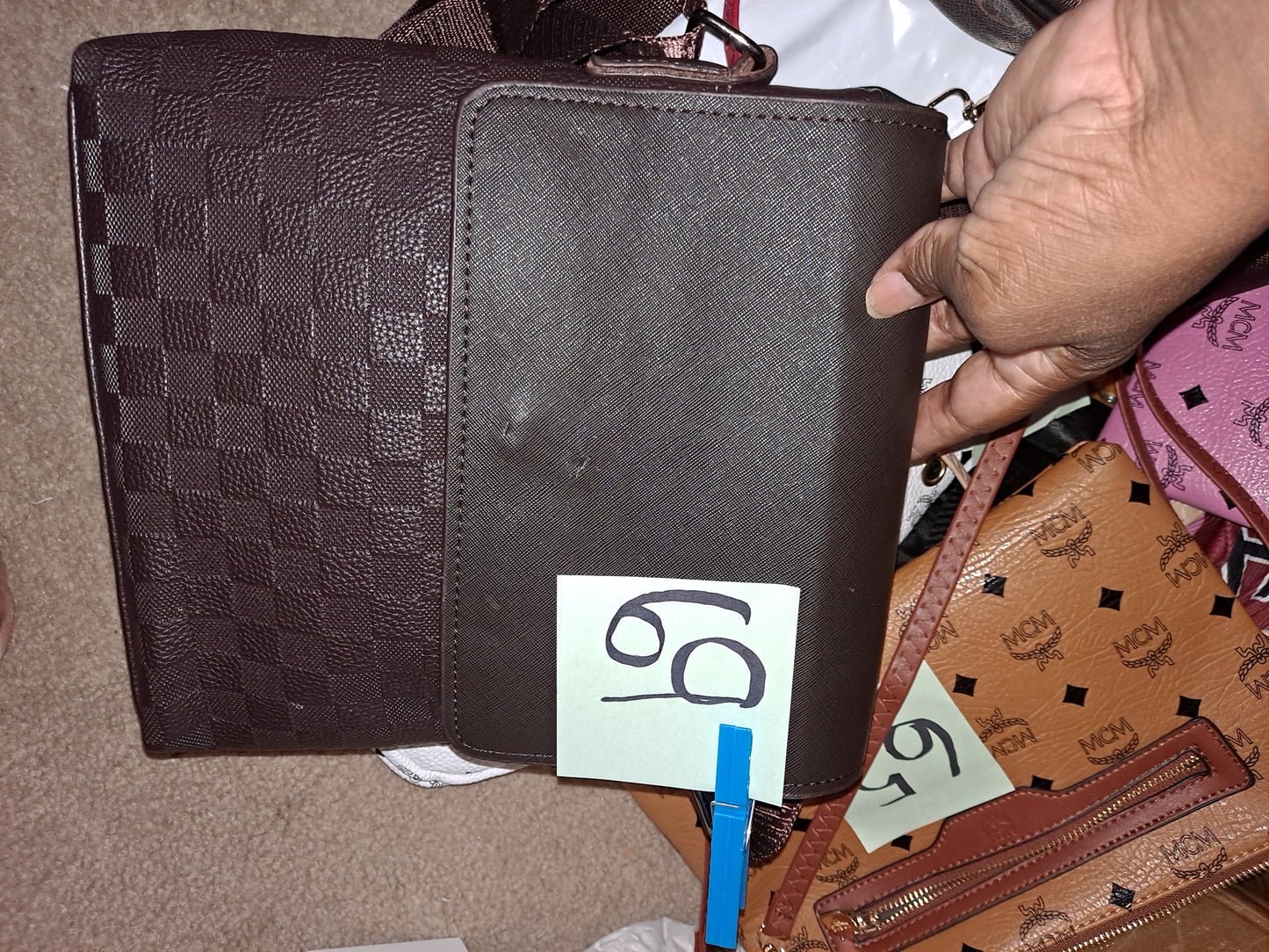 ON HAND #69 LV BROWN MESSENGER CROSSBODY BAG. CLEARANCE