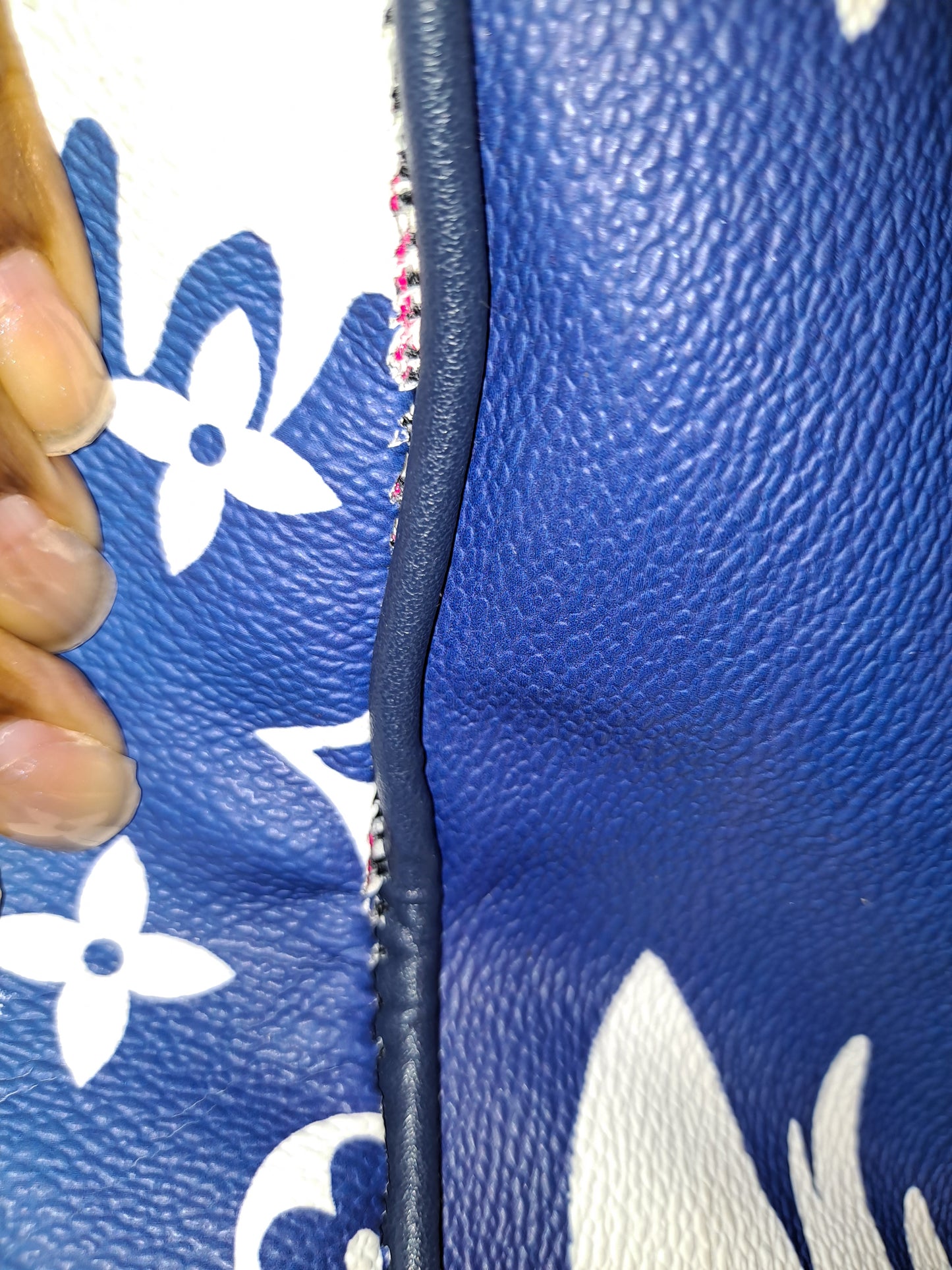 LV BLUE DUFFLE BAG NO LONG STRAP