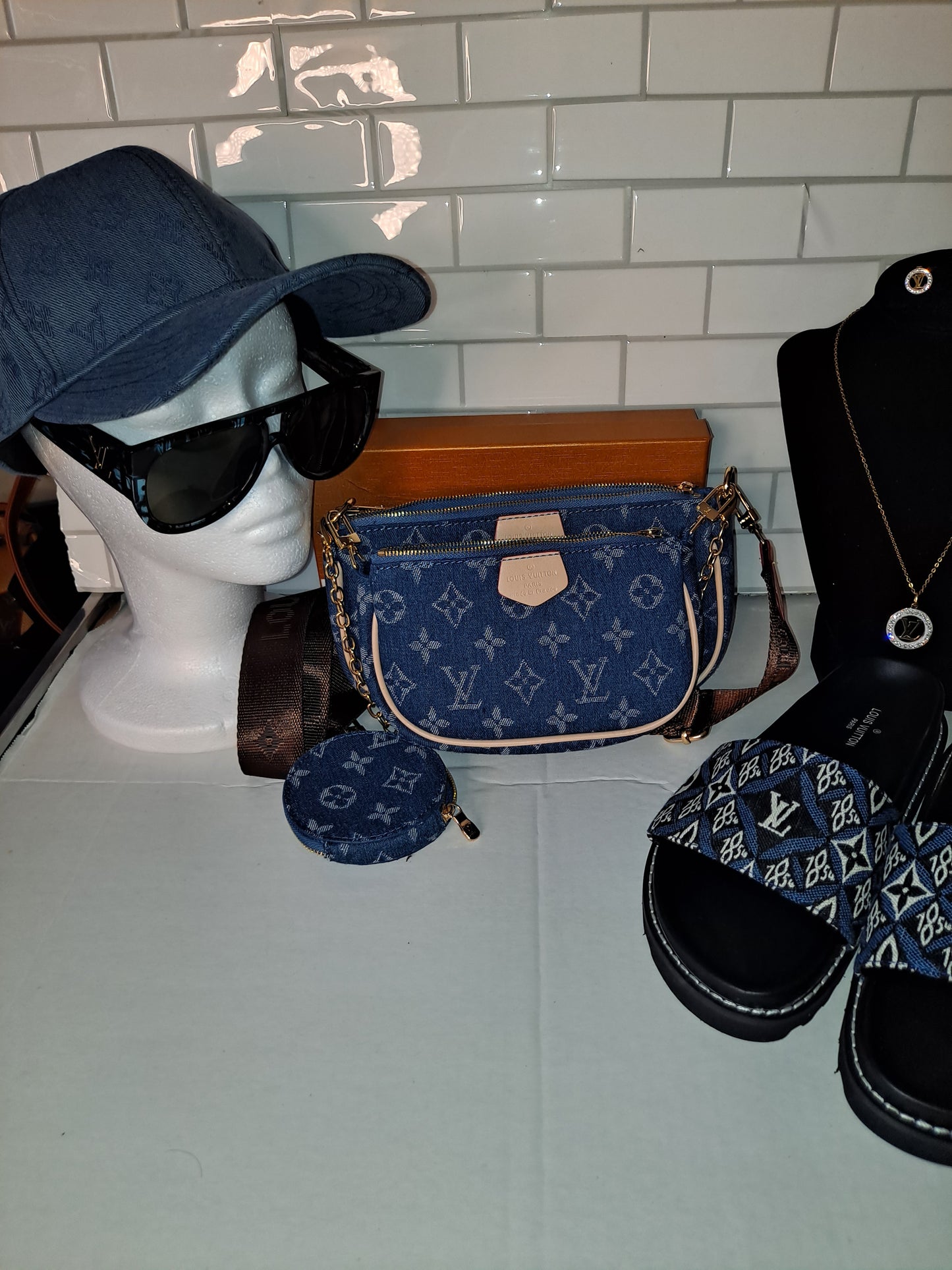 ON HAND LV BLUE DENIM BAG