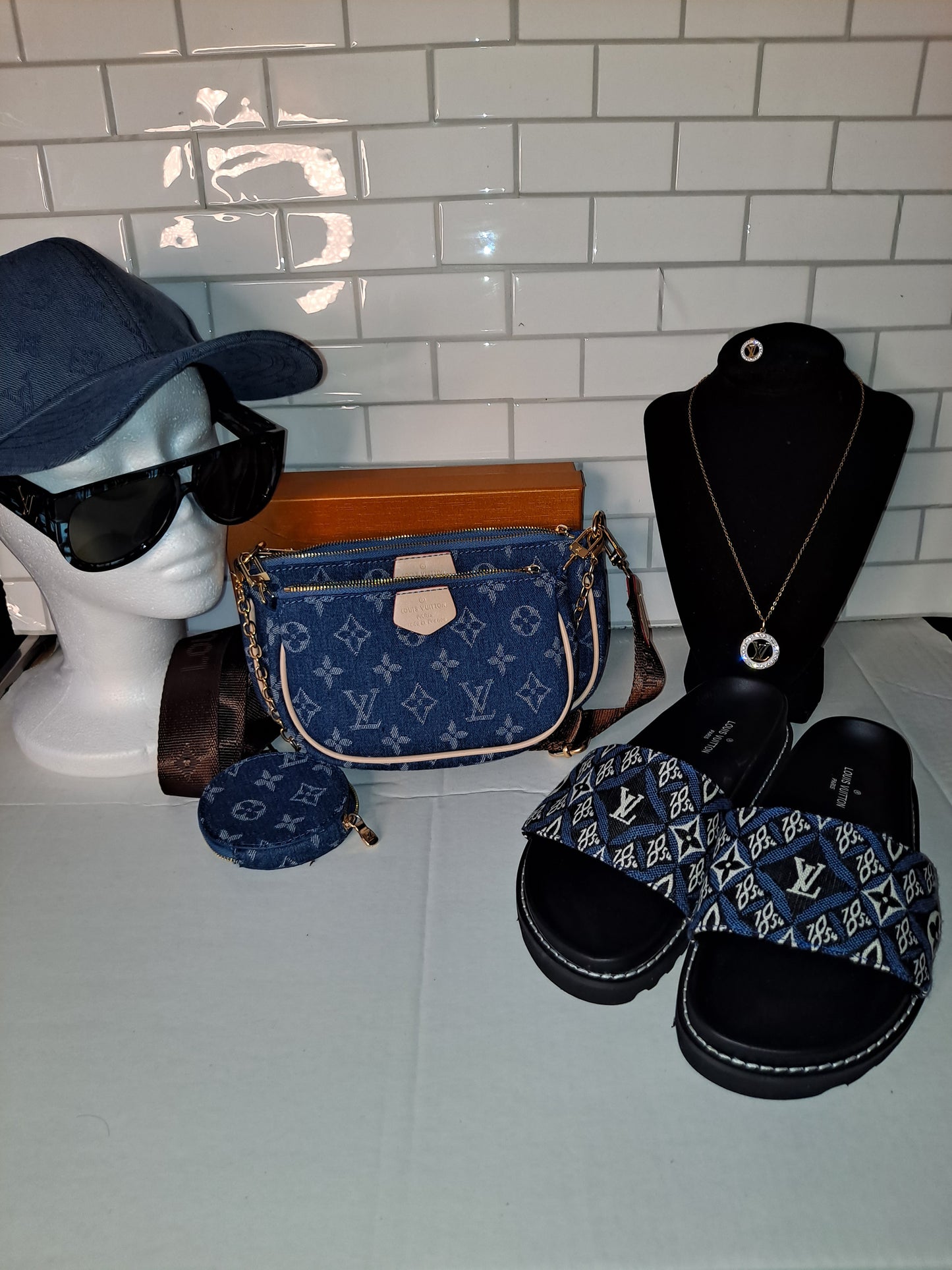 ON HAND LV BLUE DENIM BAG