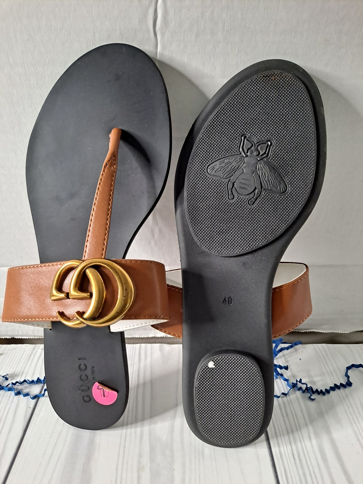 ON HAND GG TAN SANDAL SIZE 9