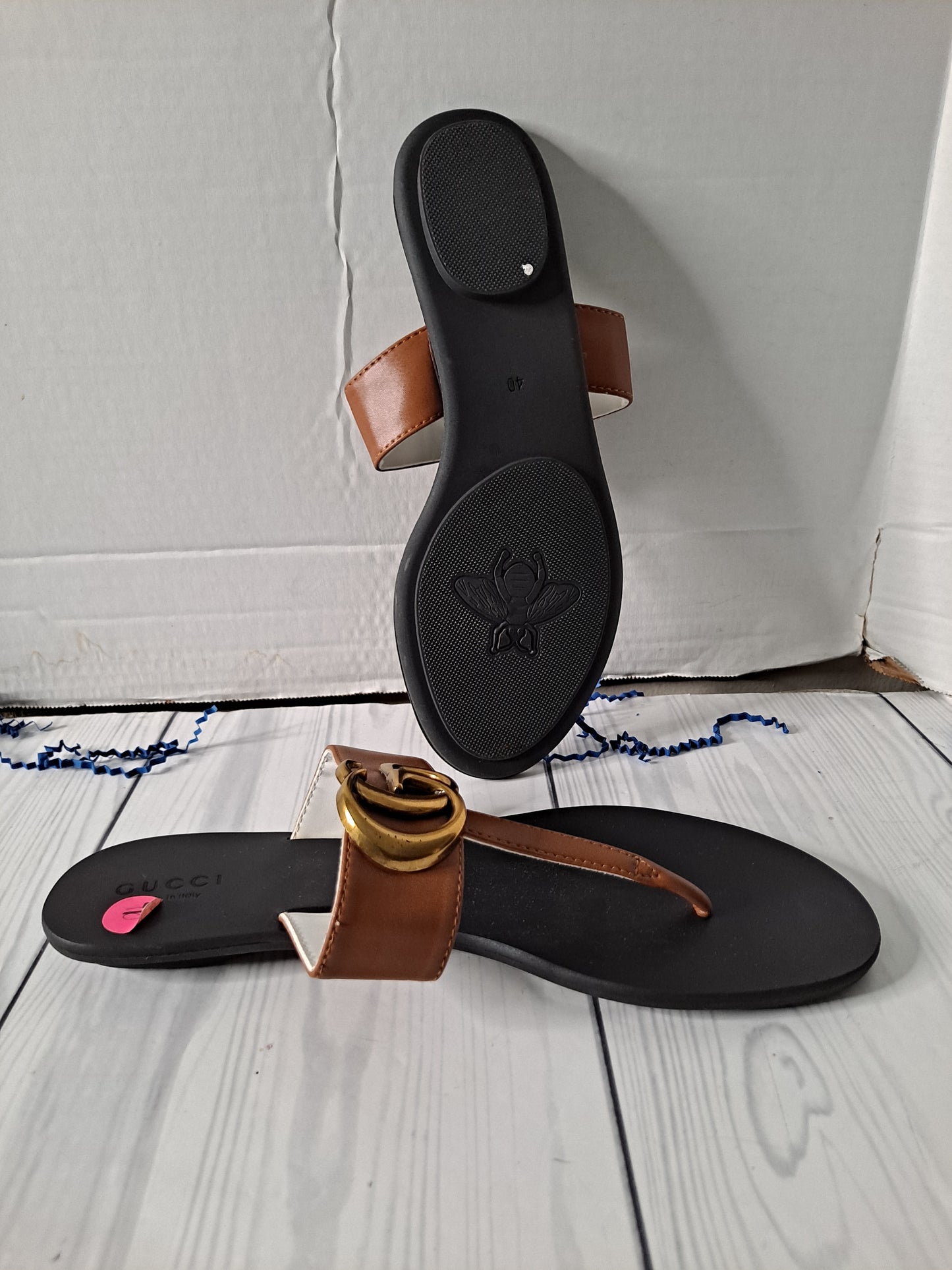 ON HAND GG TAN SANDAL SIZE 9