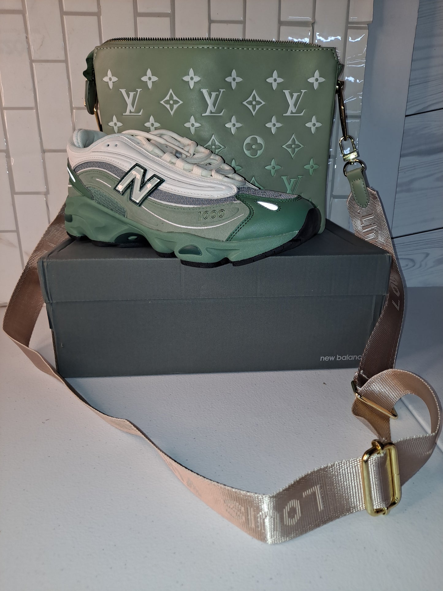 NB SNEAKERS OR LV CROSSBODY BAG