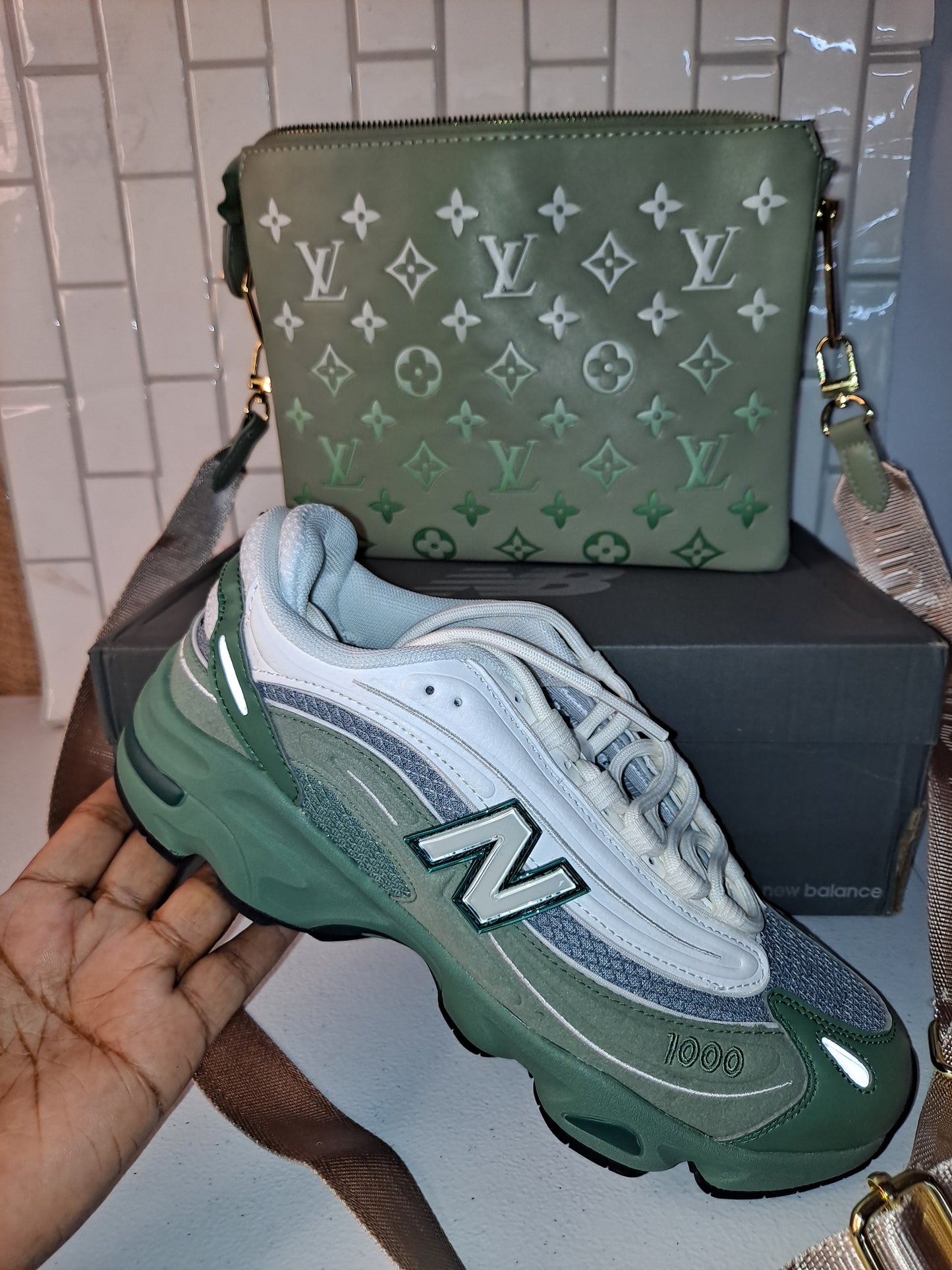 NB SNEAKERS OR LV CROSSBODY BAG