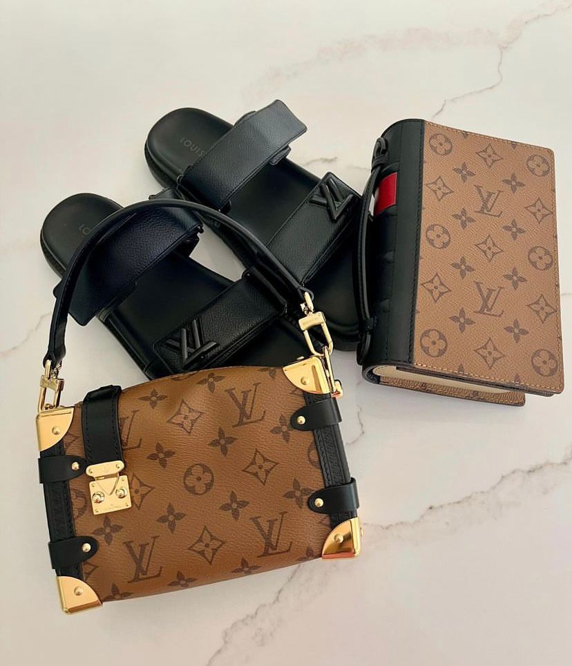 PRE-ORDER LV SET/BUNDLE 1 CROSSBODY BAG & SLIDES/SANDALS