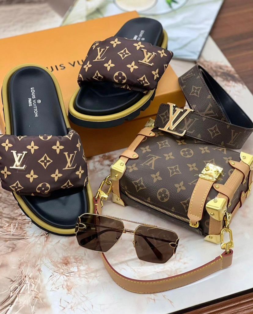 PRE-ORDER LV SET/BUNDLE CROSSBODY BAG & SLIDES/SANDALS