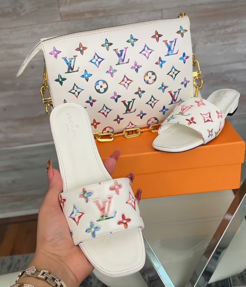 PRE-ORDER LV SET/BUNDLE CROSSBODY BAG & SLIDES/SANDALS