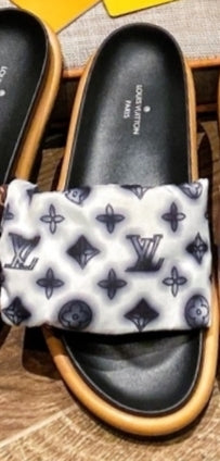 PRE-ORDER LV CLOTH VELCRO SLIDES