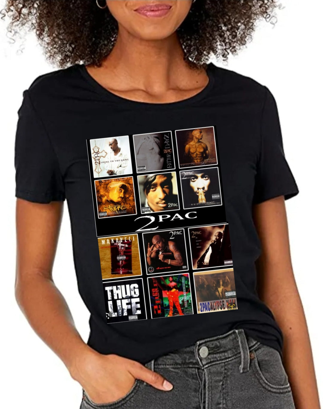 12 ALBUM 2 PAC CUSTOM T-SHIRT