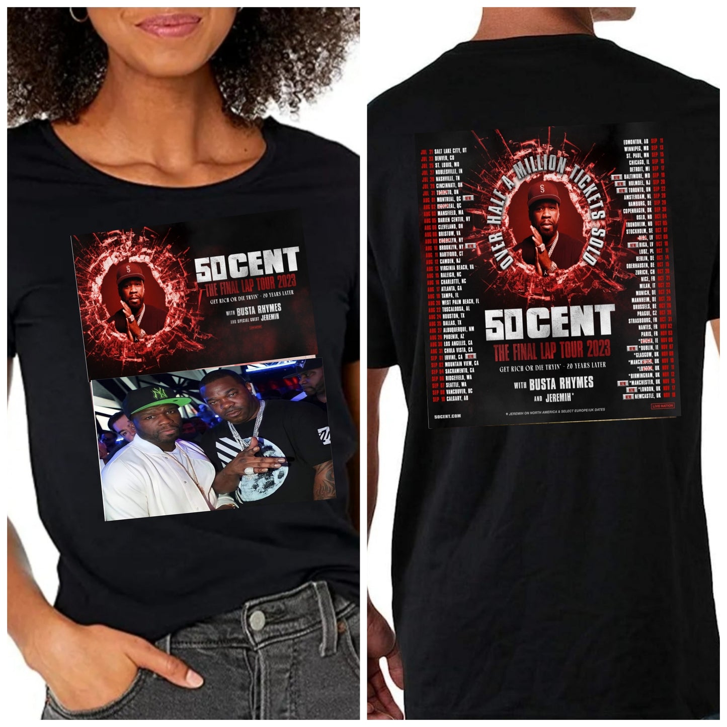 ON HAND 50 CENT FINAL LAP TOUR CUSTOM T-SHIRT UNISEX