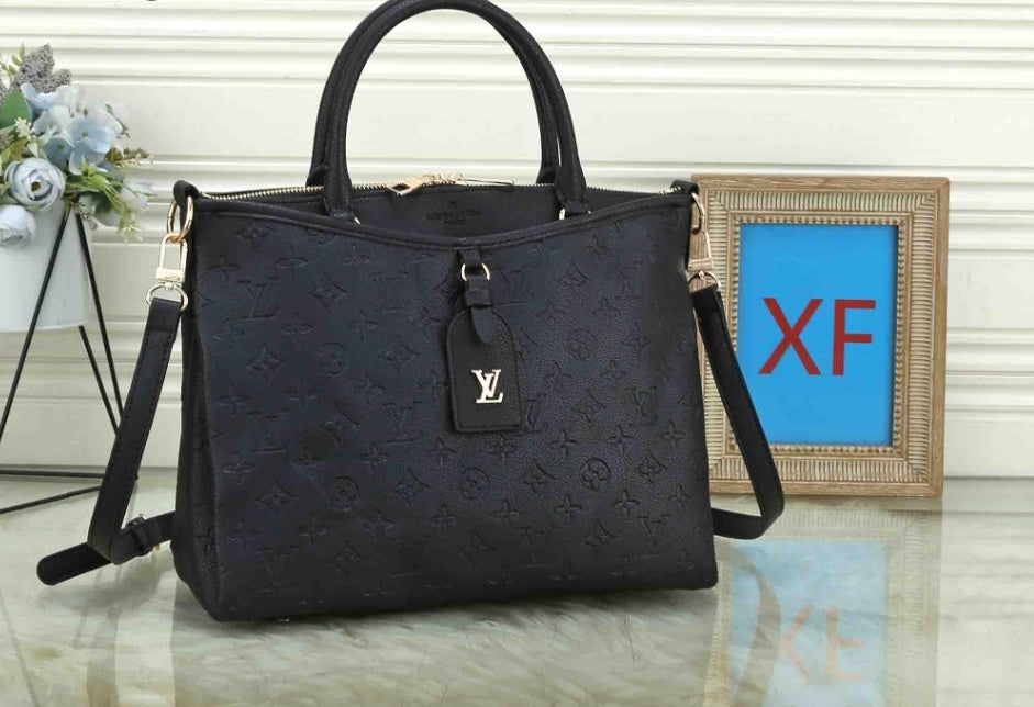 Embossed Black Hobo LV BAG 1007
