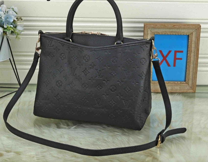 Embossed Black Hobo LV BAG 1007
