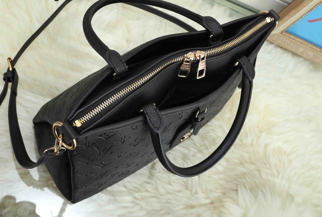 Embossed Black Hobo LV BAG 1007