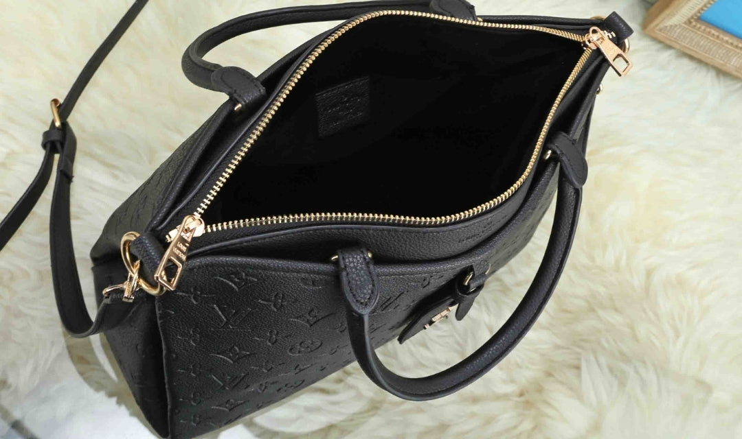 Embossed Black Hobo LV BAG 1007