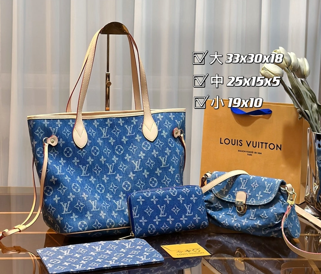 PRE-ORDER LV DENIM NEVERFULL, BACKPACK BAGS BUNDLES
