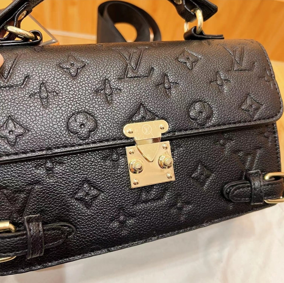 LV BLACK EMBOSSED CROSSBODY BAG