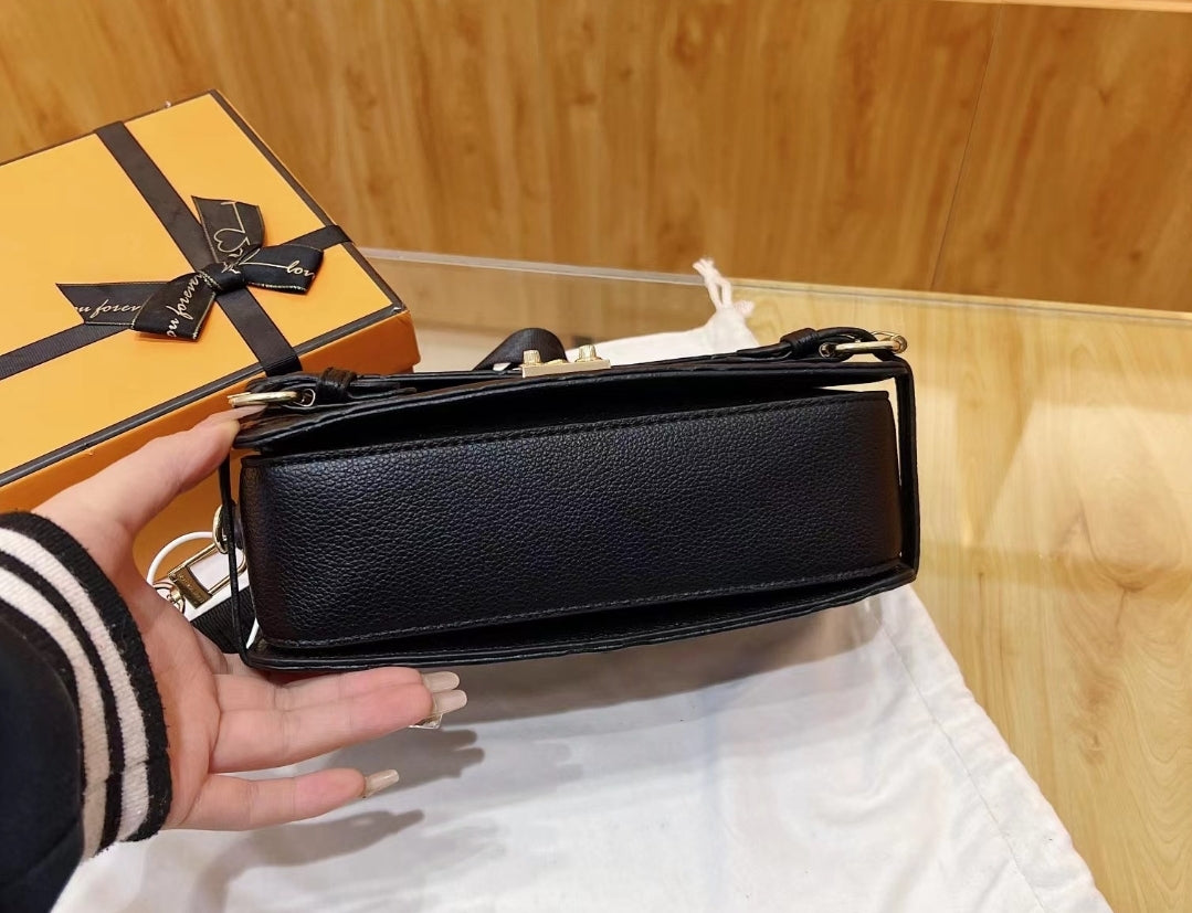 LV BLACK EMBOSSED CROSSBODY BAG
