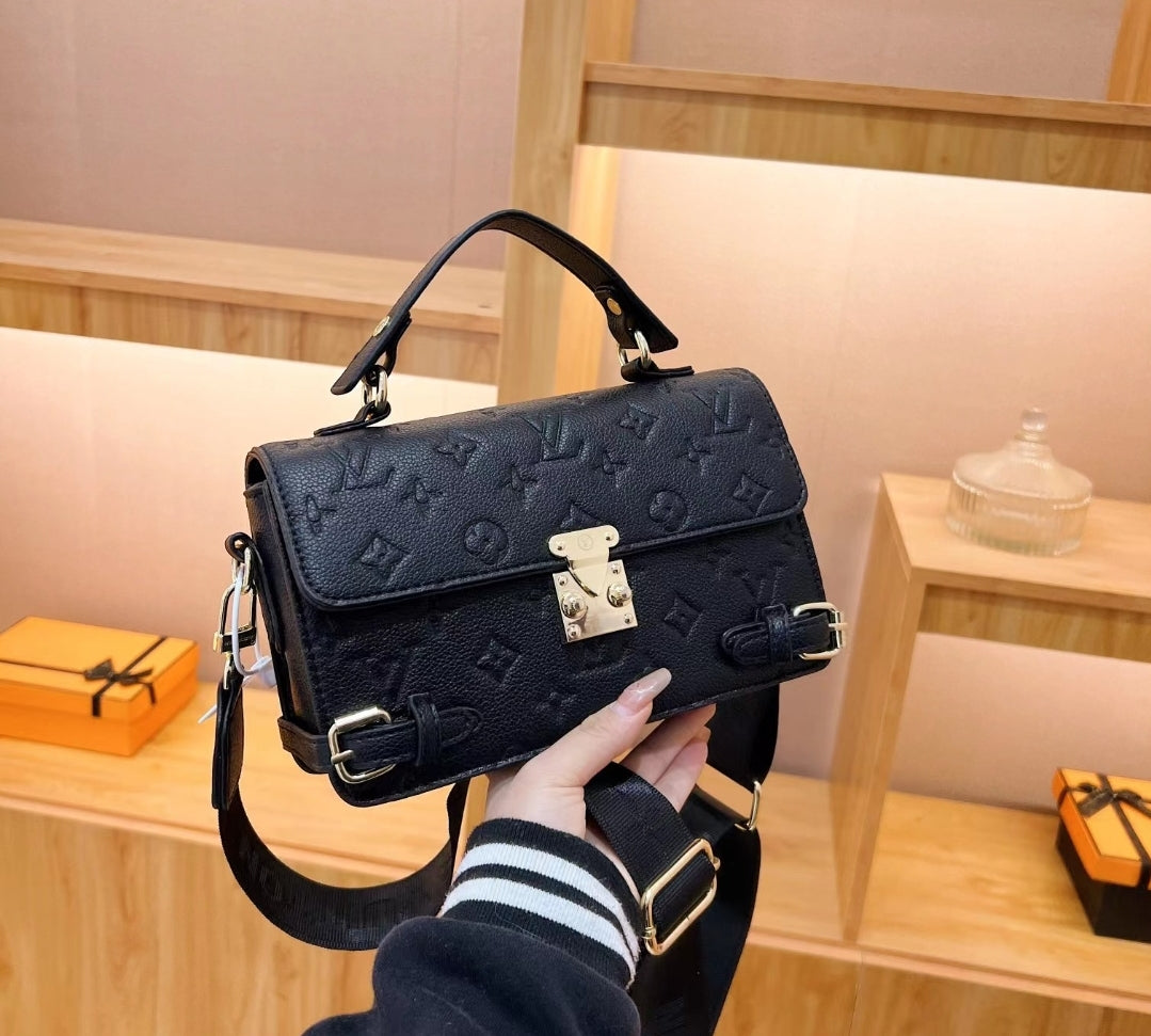 LV BLACK EMBOSSED CROSSBODY BAG