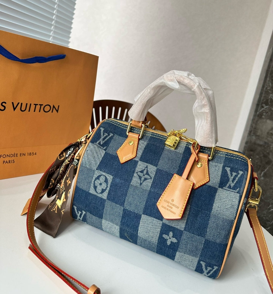 LV DENIM SPEEDY CROSSBODY BAG 73420170