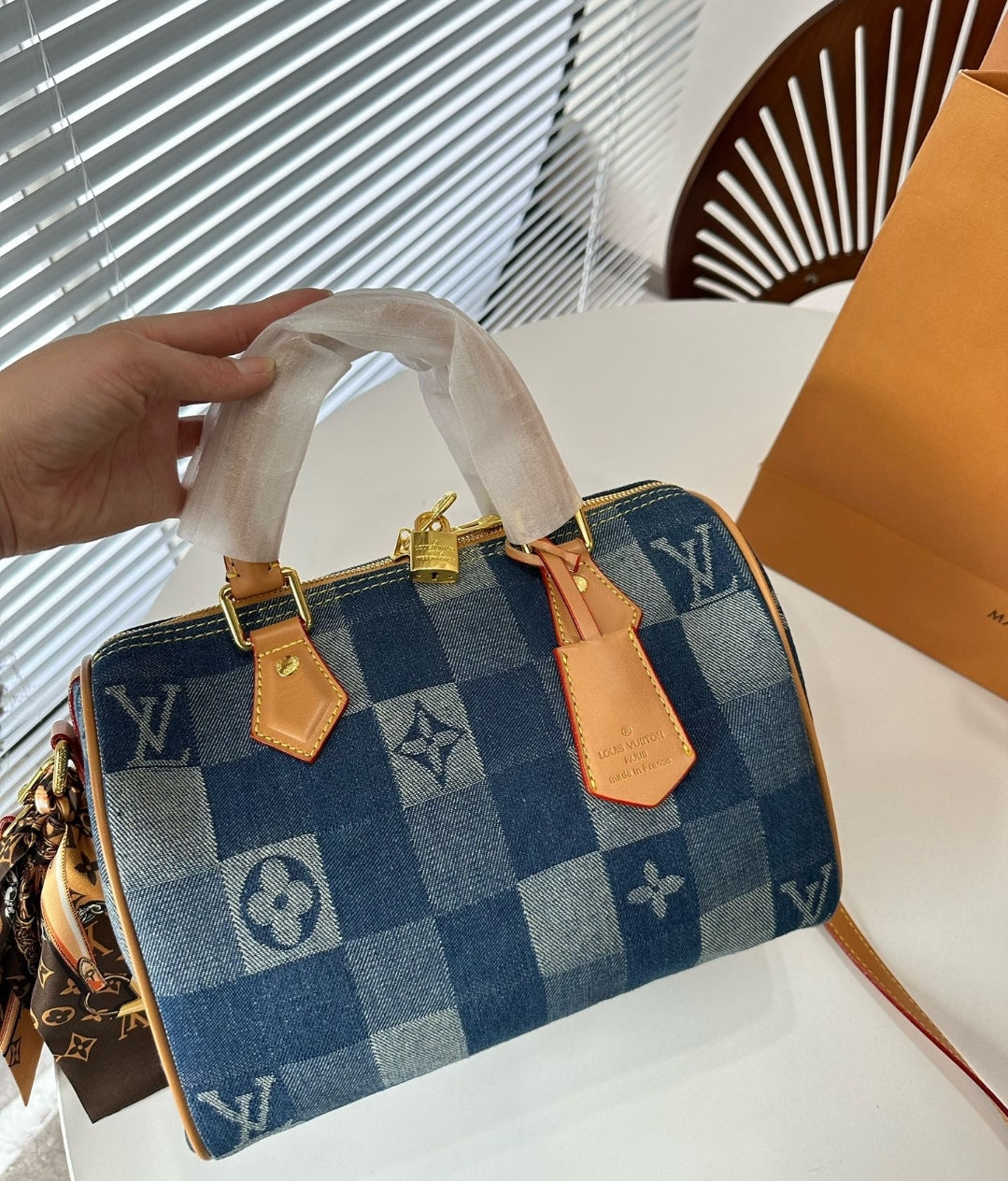 LV DENIM SPEEDY CROSSBODY BAG 73420170