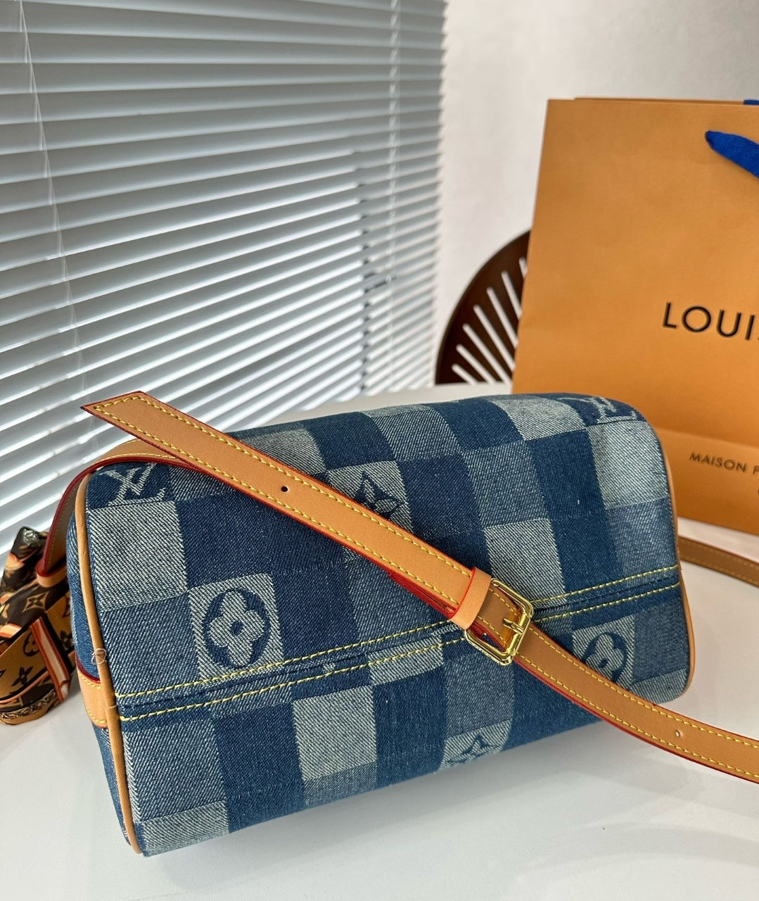 LV DENIM SPEEDY CROSSBODY BAG 73420170