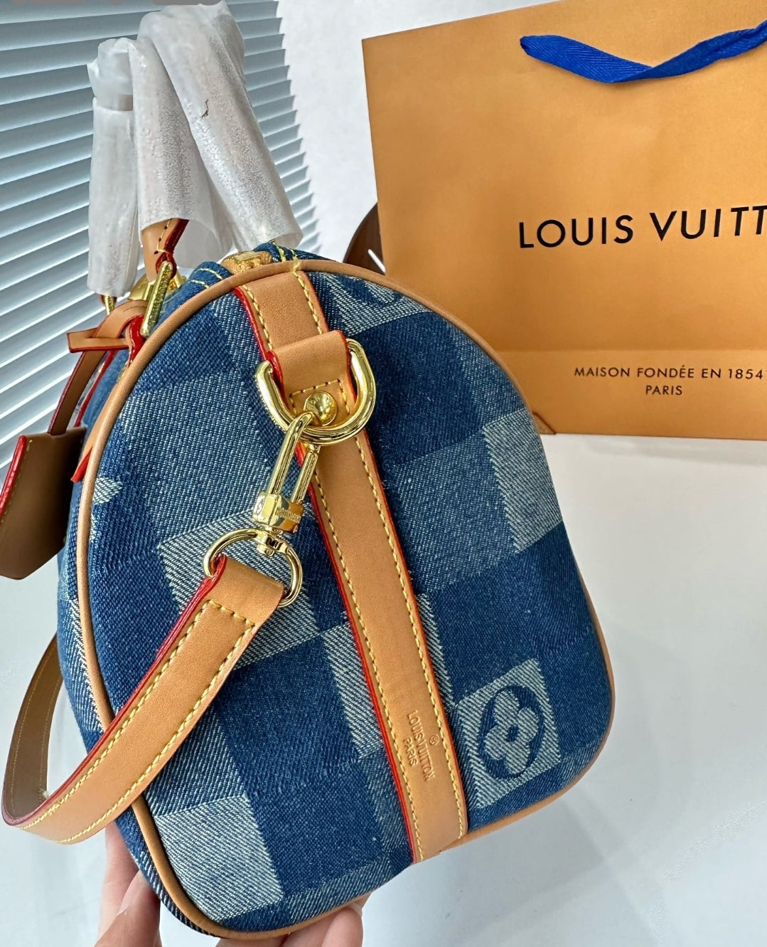 LV DENIM SPEEDY CROSSBODY BAG 73420170