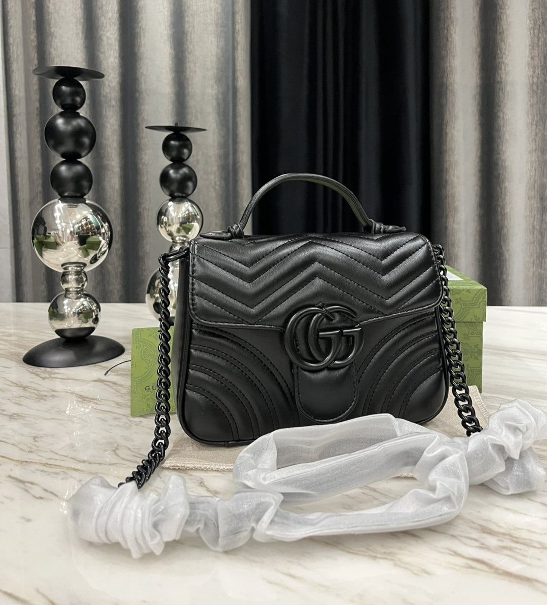 GG BLACK BACK HEART CROSSBODY BAG 7438160