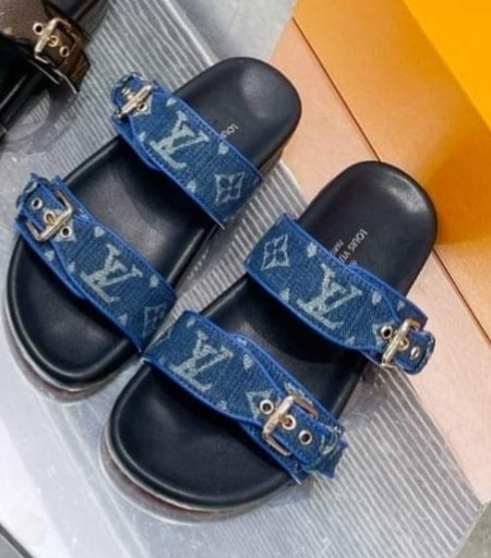 LV DOUBLE STRAPS BUCKLE SLIDES
