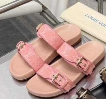 LV DOUBLE STRAPS BUCKLE SLIDES