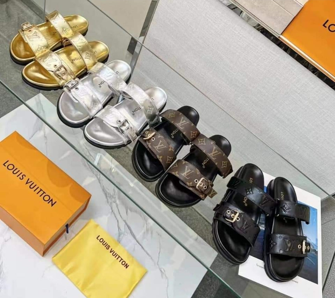 PRE-ORDER LV DOUBLE STRAPS SLIDES