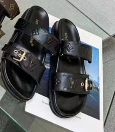 PRE-ORDER LV DOUBLE STRAPS SLIDES