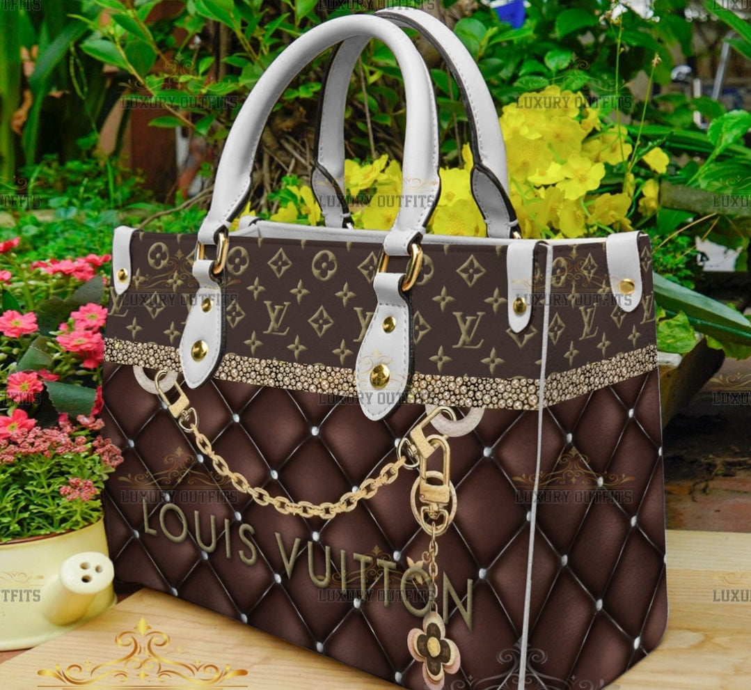 PRE-ORDER LV PRINT CHAIN 3D PRINT TOTE BAGS WITH CROSSBODY STRAP