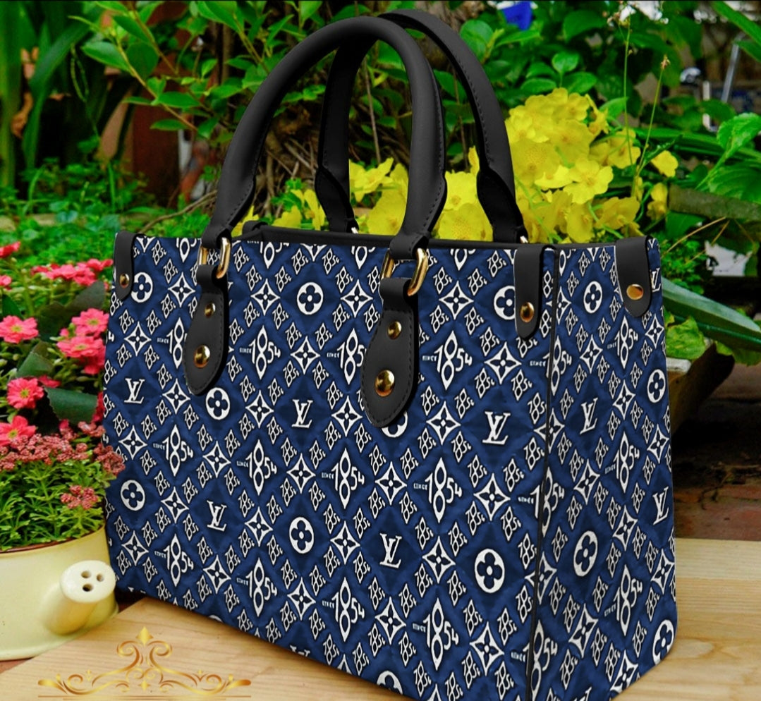 PRE-ORDER BLUE LV TOTE 3D PRINT BAGS WITH CROSSBODY STRAP