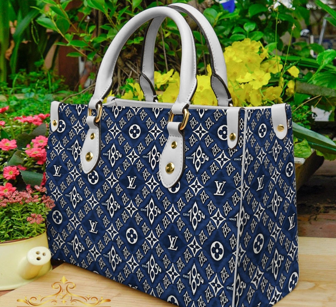 PRE-ORDER BLUE LV TOTE 3D PRINT BAGS WITH CROSSBODY STRAP