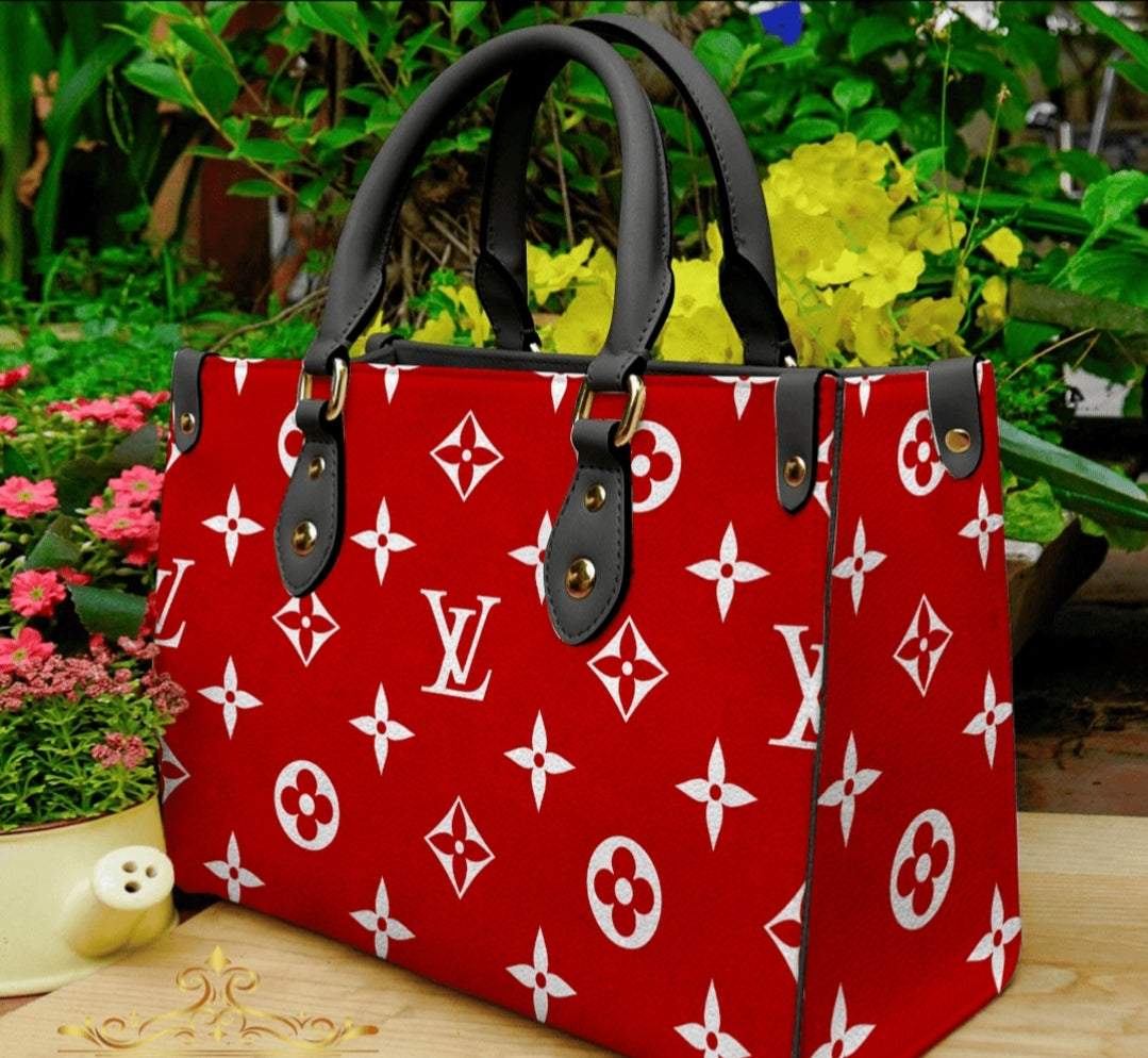 PRE-ORDER RED LV TOTE 3D PRINT BAGS WITH CROSSBODY STRAP