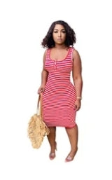 ON HAND CANDY STRIPE MINI DRESS