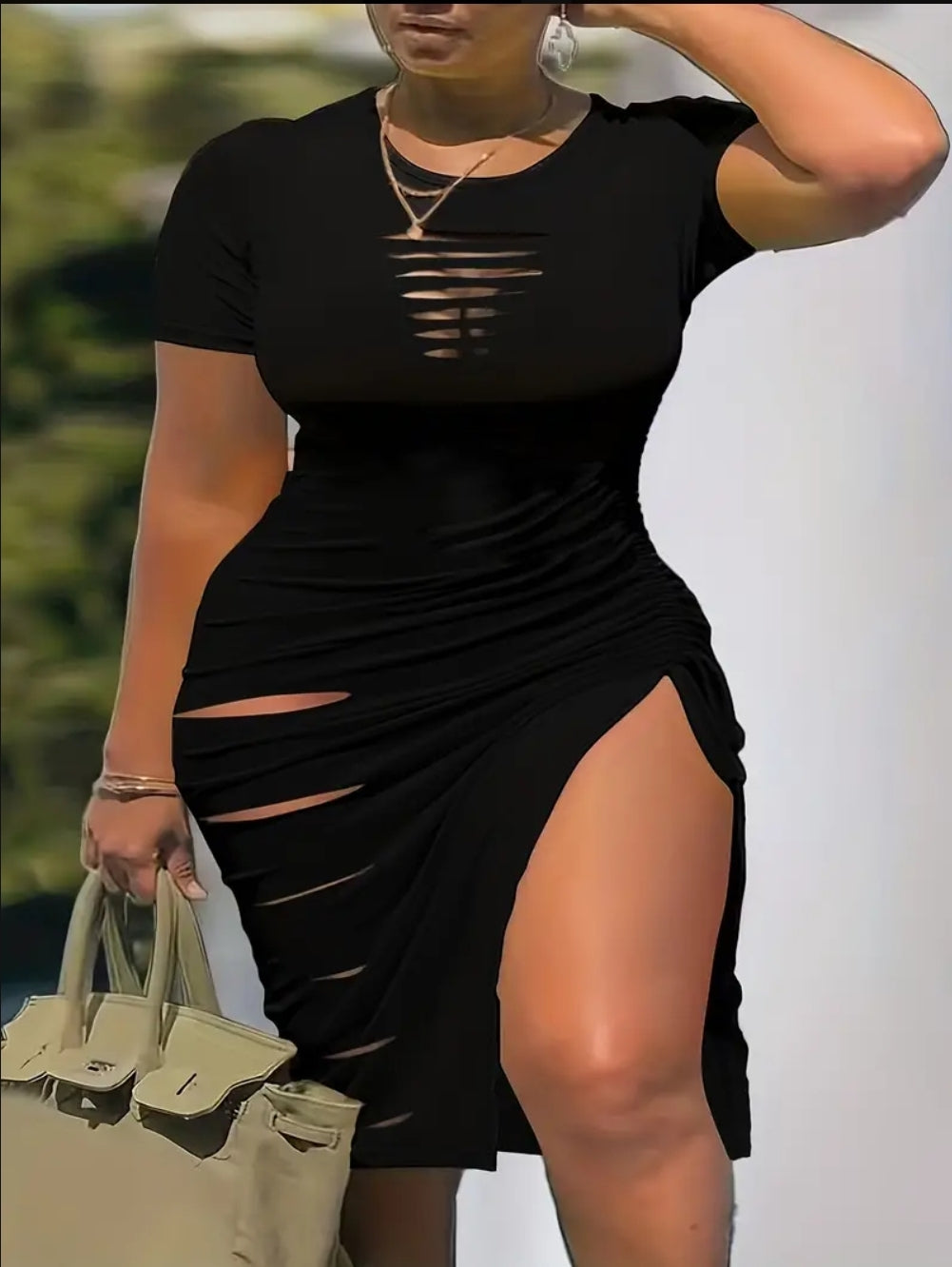 PRE-ORDER SOLID SPLIT DRESS