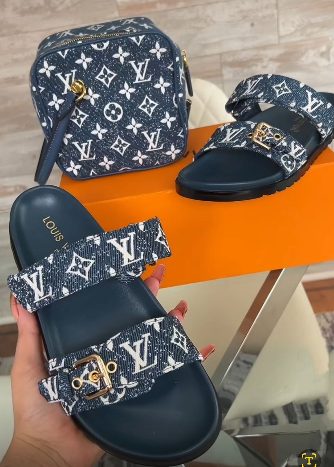 PRE-ORDER DENIM BLUE SET BAG & SANDALS