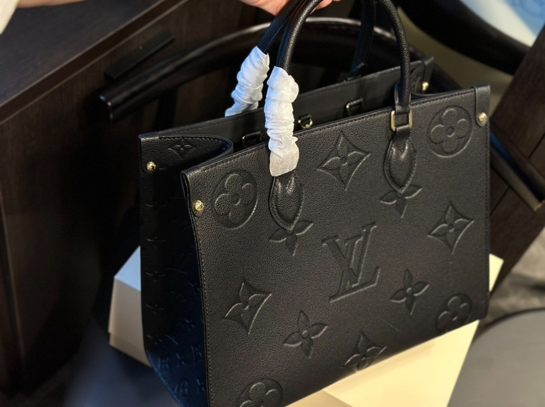 PRE-ORDER BLACK LV EMBOSSED BAG