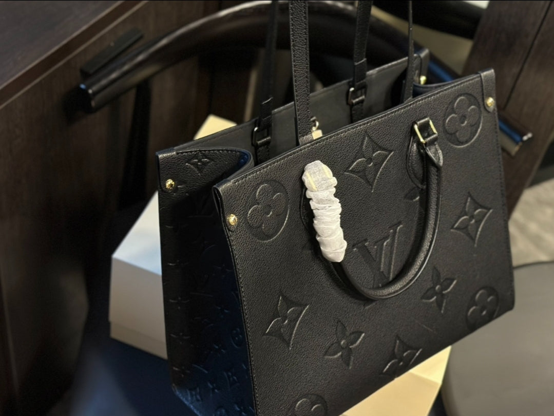 PRE-ORDER BLACK LV EMBOSSED BAG