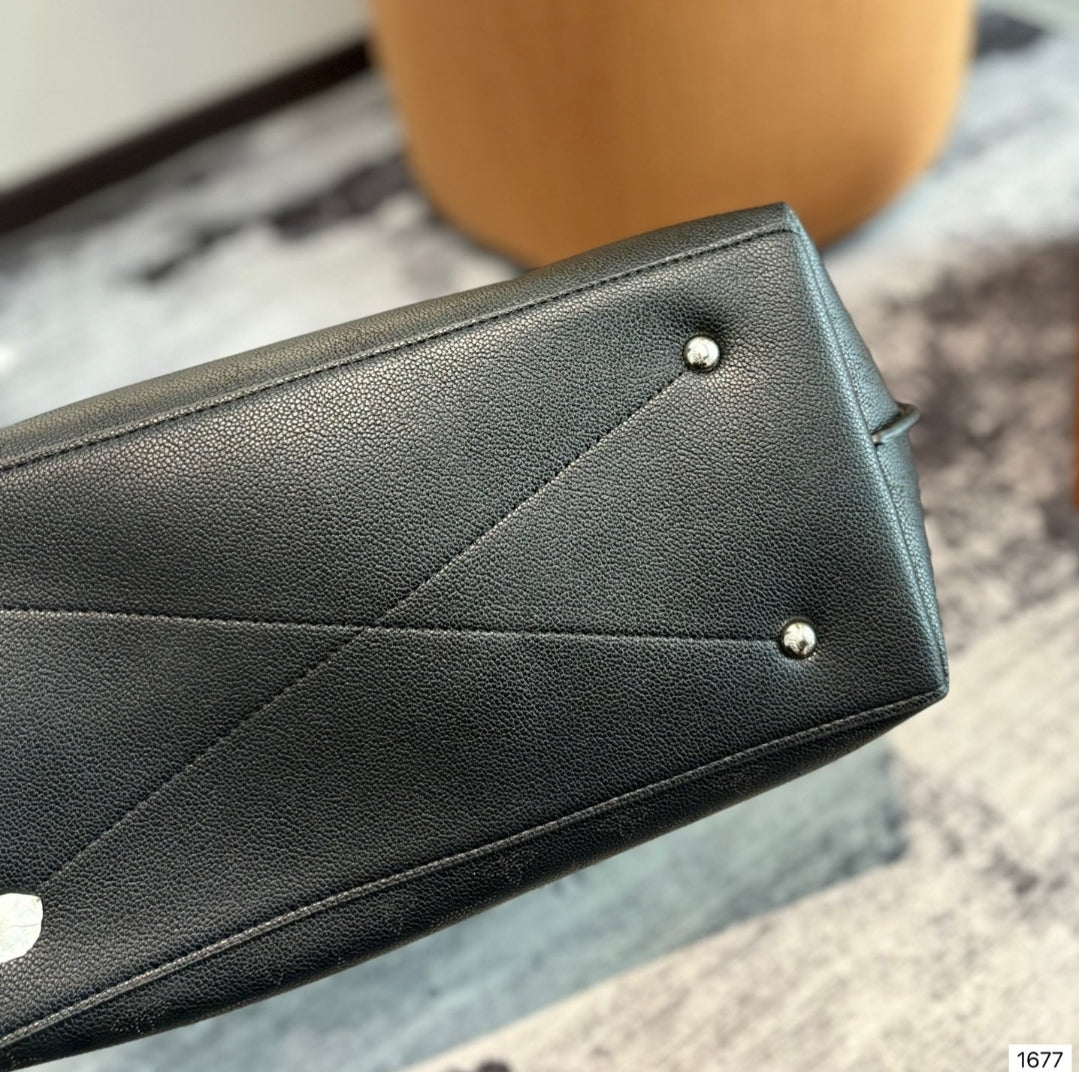 BLACK LV HOBO EMBOSSED BAG