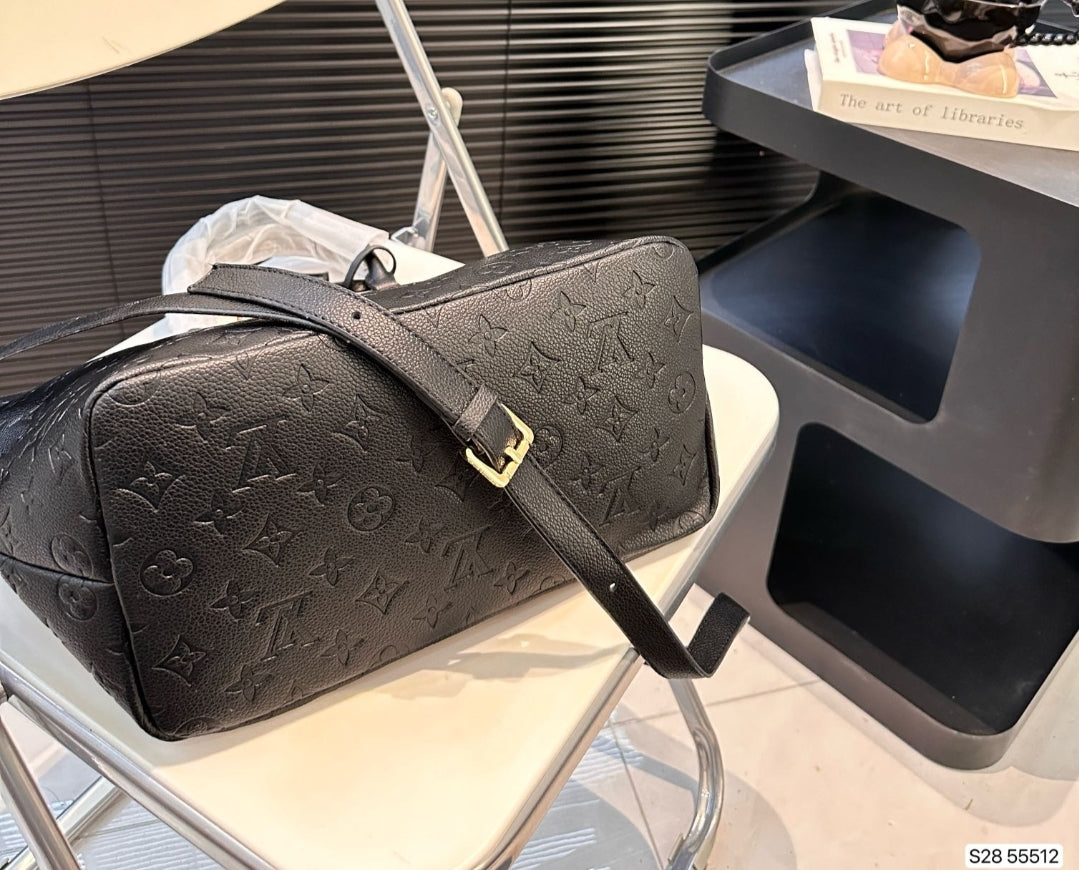 PRE-ORDER LV BLACK LOCK ZIP EMBOSSED BAG