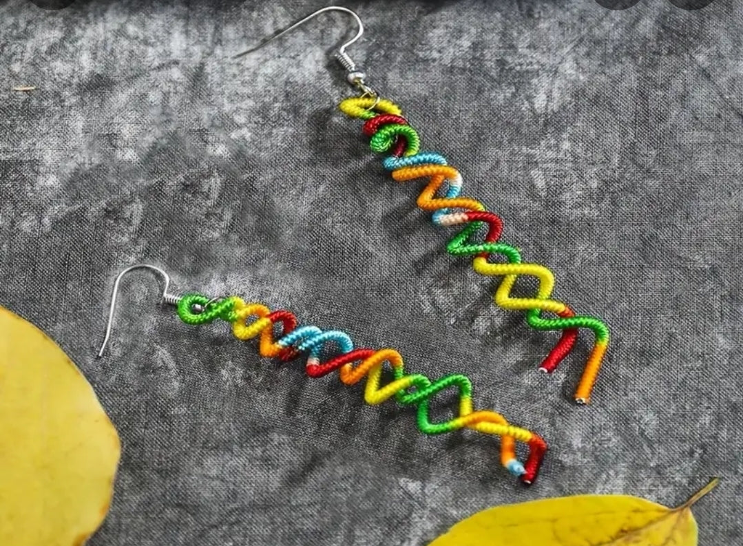 ON HAND MULTICOLORED DANGEL EARRINGS