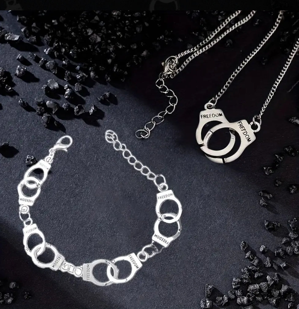 ON HAND HAND CUFF SET BRACELET & NECKLACE
