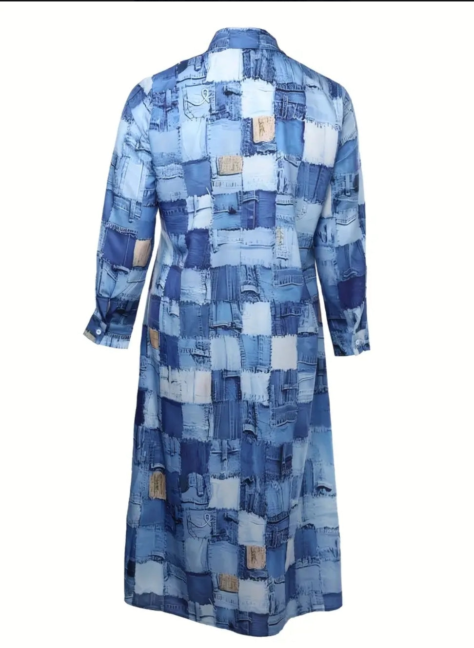 PRE-ORDER BLUE BLOCK PRINT LONG COAT