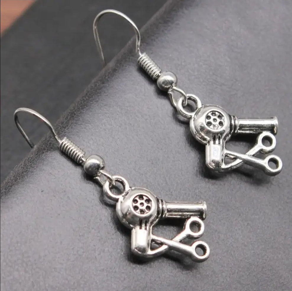 ON HAND HAIR STYLES SCISSORS EARRINGS