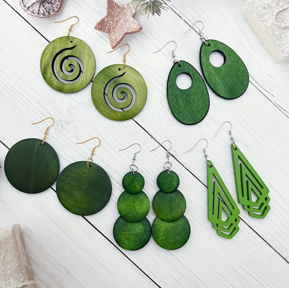 ON HAND GREEN 5 STYLES EARRINGS