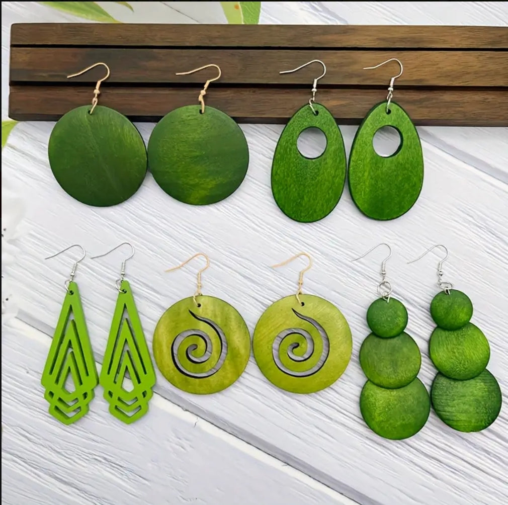 ON HAND GREEN 5 STYLES EARRINGS