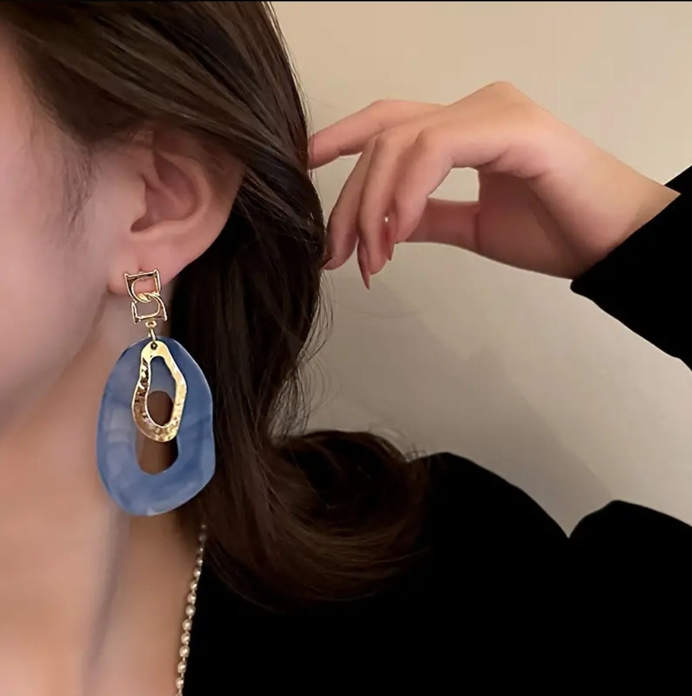 ON HAND BLUE & GOLD EARRINGS