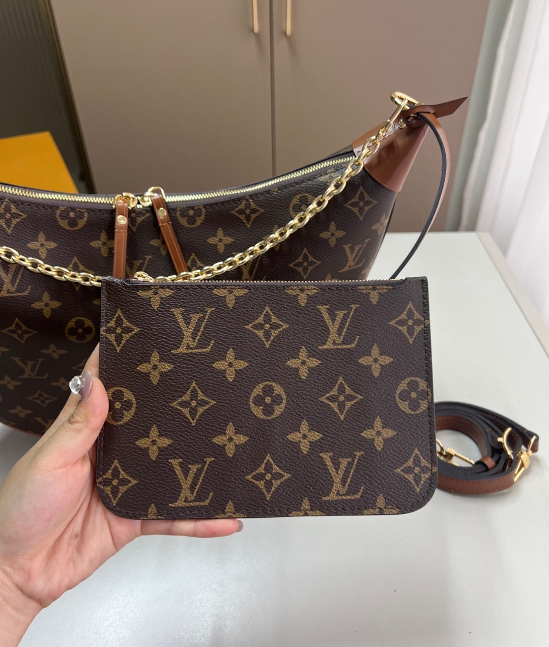 LV HOBO BAG & WRISTLET